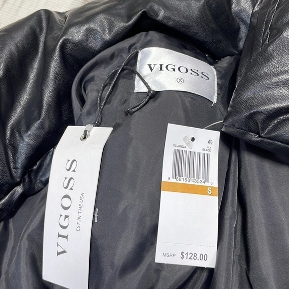 Vigoss Puffer Coat Winter Jacket Black NWT Pockets Size Small - Picture 12 of 12